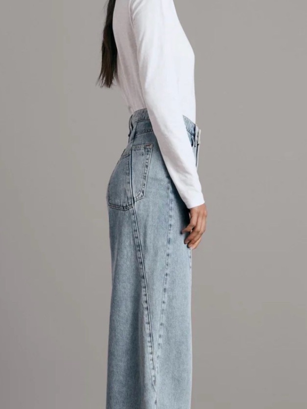 NWT Rag & Bone Light Blue Wide-Leg Jeans High waist Pants ALISHA SOFIE SPLCE - Picture 5 of 10